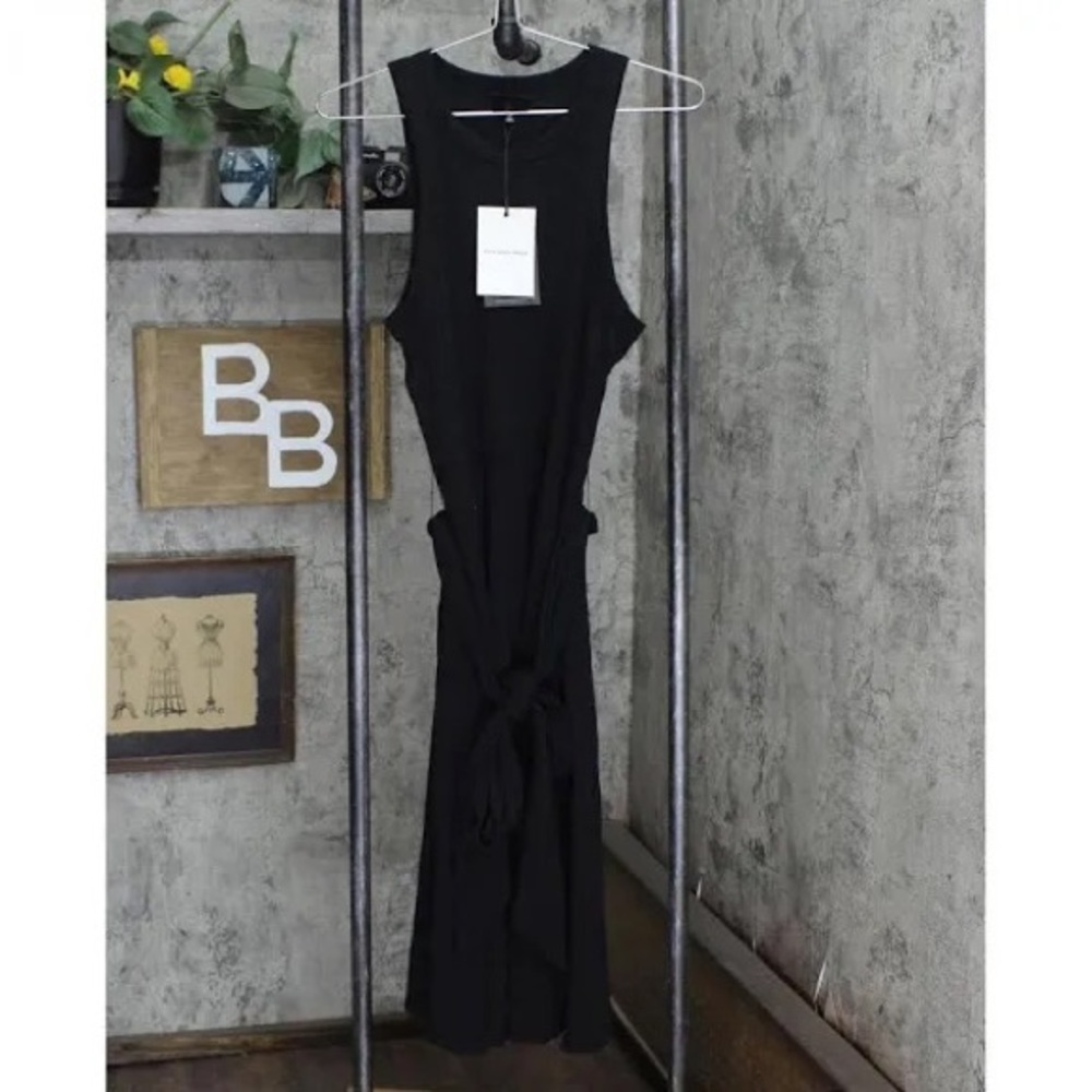 New With Tags, comfortable black midi dress. Size small. Cotton dress.